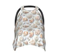 Coprisedili per auto con stampa di conchiglie estive, copertura traspirante per allattamento al seno, coperture per passeggino, baldacchino multiuso per seggiolino auto, accessori essenziali per