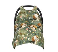 Coprisedili per auto con stampa di cuccioli di Beagle, copertura traspirante per allattamento, copertura per passeggino, tettuccio multiuso per seggiolino auto, accessori essenziali per neonati