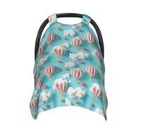 Coprisedili per auto con stampa di cuori e nuvole in stile cartone animato, copertura traspirante per allattamento al seno, copertura per passeggino, baldacchino multiuso per seggiolino auto, neonati