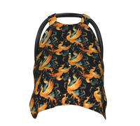 Coprisedili per auto con stampa di fenici fantasia, copertura traspirante per allattamento, copertura per passeggino, baldacchino multiuso per seggiolino auto, accessori essenziali per neonati