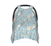 Coprisedili per auto con stampa di gufo e cuore, traspirante, copertura per allattamento al seno, copertura per passeggino, baldacchino multiuso per seggiolino auto, accessori essenziali per neonati