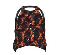 Coprisedili per auto con stampa di leone con fiamma scura, copertura traspirante per allattamento, copertura per passeggino, baldacchino multiuso per seggiolino auto, accessori essenziali per neonati