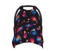 Coprisedili per auto con stampa di note arcobaleno, copertura traspirante per allattamento al seno, copertura per passeggino, baldacchino multiuso per seggiolino auto, accessori essenziali per neonati