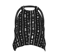 Coprisedili per auto con stampa di piume bianche e nere, traspirante, copertura per allattamento al seno, copertura per passeggino, baldacchino multiuso per seggiolino auto, accessori essenziali per