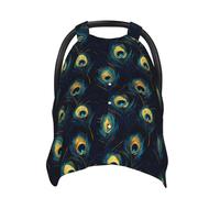 Coprisedili per auto con stampa di piume di pavone, copertura traspirante per allattamento al seno, copertura per passeggino, baldacchino multiuso per seggiolini auto, accessori essenziali per neonati