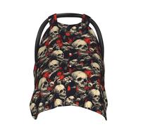 Coprisedili per auto con stampa di teschio classico, copertura traspirante per allattamento, copertura per passeggino, baldacchino multiuso per seggiolino auto, neonati