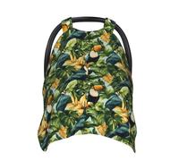 Coprisedili per auto con stampa di tucano tropicale, copertura traspirante per allattamento, copertura per passeggino, baldacchino multiuso per seggiolino auto, accessori essenziali per neonati