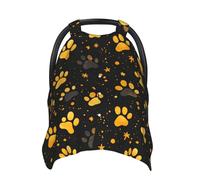 Coprisedili per auto con stampa di zampe di cane dorate, copertura traspirante per allattamento al seno, coperture per passeggino, tettuccio multiuso per seggiolino auto, neonati