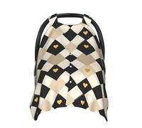 Coprisedili per auto con stampa geometrica a forma di cuore, traspirante, copertura per allattamento al seno, copri passeggino, baldacchino multiuso per seggiolino auto, neonati