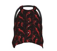 Coprisedili per auto con stampa gotica rossa con teschi di peperoncino, copertura traspirante per allattamento al seno, copertura per passeggino, baldacchino multiuso per seggiolino auto, neonati