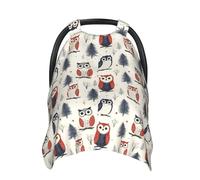 Coprisedili per auto con stampa gufo nel bosco, copertura traspirante per allattamento, copertura per passeggino, baldacchino multiuso per seggiolino auto, accessori essenziali per neonati