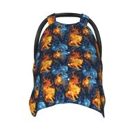 Coprisedili per auto con stampa leone rosso e blu, copertura traspirante per allattamento, copertura per passeggino, tettuccio multiuso per seggiolino auto, accessori essenziali per neonati