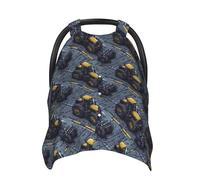 Coprisedili per auto con stampa trattore giallo classico, copertura traspirante per allattamento, copertura per passeggino, baldacchino multiuso per seggiolino auto, neonati