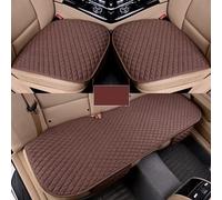 Coprisedili per auto Coprisedile Per Auto In Lino Cuscino Per Quattro Stagioni Universale Anteriore Posteriore In Per Tappetino Protettivo Traspirante(Brown 3 piece)