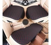 Coprisedili per auto Coprisedile Per Auto In Lino Cuscino Per Quattro Stagioni Universale Anteriore Posteriore In Per Tappetino Protettivo Traspirante(Black red 3pcs)