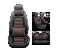 Coprisedili per auto in pelle, set completo, compatibile con Chevrolet Spin Orlando Opel Grandland X, compatibile con Renault Arkana Ford Fusion Dodge Nitro, accessori(Black red 5seats 01)