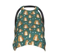 Coprisedili per auto per bambini, con stampa a forma di cuore e scoiattolo, traspirante, copertura per allattamento al seno, copertura per passeggino, tettuccio multiuso per seggiolino auto, accessori