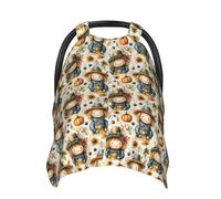 Coprisedili per auto per bambini, con stampa di spaventapasseri, traspirante, copertura per allattamento al seno, copertura per passeggino, tettuccio multiuso per seggiolino auto, accessori essenziali