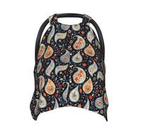 Coprisedili per auto per bambini, motivo cachemire classico, con stampa floreale, traspirante, copertura per allattamento al seno, copertura per passeggino, baldacchino multiuso per seggiolino auto