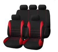 Coprisedili per auto Per Ford Fiesta Per Mk4 Mk6 Mk7 2014 Per Focus 1 2 3 Per Mk1 Mk2 Mk3 2005-2009 Set Coprisedili Per Auto Antiscivolo Comodo Durevole(A-Red-9PCS)