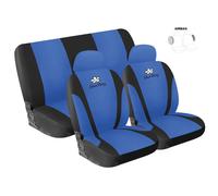 Simoni Racing CSR/da-B Coprisedili Daisy per Auto, Set Coprisedili Anteriori e Posteriori con Poggiatesta, Coprisedili Universali, Microfibra Blu