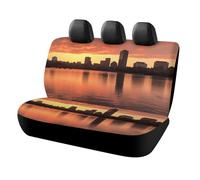 Coprisedili per auto, universali, traspiranti, antiscivolo, per sedili posteriori, Boston Charles River City Skyline al tramonto, coprisedili posteriori, coprisedili interni per auto per berline