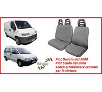 Coprisedili per Fiat Scudo dal 2000 senza arrotolatore fodere trapuntate grigio