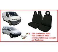 Coprisedili per Fiat Scudo dal 2000 senza arrotolatore fodere trapuntate nero