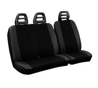 COPRISEDILI PER FURGONE 3 POSTI COTONE BICOLORE NERO GRIGIO SCURO CINTURA BASSA