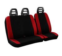 COPRISEDILI PER FURGONE 3 POSTI COTONE BICOLORE NERO ROSSO CINTURA BASSA