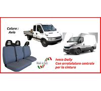 Coprisedili per Iveco Daily fino a 2013 con arrotolatore fodere trapunt avio blu