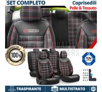 COPRISEDILI per PEUGEOT 306 gti Sport Pelle Pu Tessuto Righe Rosse COMPLETI TÜV