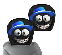 Coprisedili per poggiatesta auto, 2 pezzi, per poggiatesta veicoli, decorazioni interne divertenti, design con occhi cartoon , per famiglie, auto, rimorchio, camion, SUV, MPV