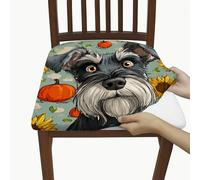 Coprisedili per sedie con adorabile motivo cane, in spandex elasticizzato, con design a zucca e girasole, coperture decorative giocose per la casa e la sala da pranzo, 6 pezzi