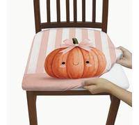 Coprisedili per sedie con motivo a zucca, elasticizzati, lavabili in spandex, con design adorabile, coperture decorative autunnali per la decorazione della casa e la sala da pranzo, 6 pezzi