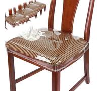 Coprisedili per sedie da pranzo in PVC, in plastica, trasparenti, in plastica, per sedie da pranzo, impermeabili, 4 pezzi