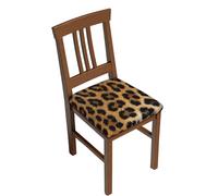 Coprisedili per Sedie da Pranzo Set di 6, Leopard Animal Texture Coprisedia senza Schienale Durevoli Copri Seduta Sedie Coprisedie per Sedia per Hotel, Sala da Pranzo, Cerimonia Banchetto