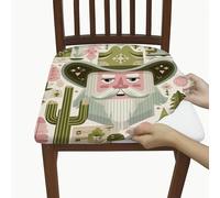 Coprisedili per sedie, fantasia rustica con cappello da cowboy verde autunnale, in spandex, lavabile, decorazione per sala da pranzo, cucina, banchetti, 4 pezzi