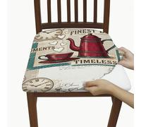 Coprisedili per sedie, stile vintage, rustico, con cuori, nessuno rosso, in spandex, lavabile, elasticizzato, traspirante, decorazione per sala da pranzo, hotel, inaugurazione della casa, 2 pezzi