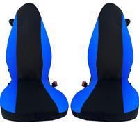 coprisedili per smart for two cotone nero/azzurro, su misura- made in italy