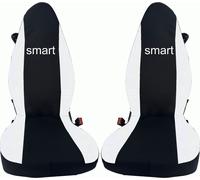 coprisedili per smart for two cotone nero/bianco, su misura- made in italy
