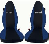 coprisedili per smart for two cotone nero/blu, su misura- made in italy