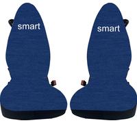 coprisedili per smart for two cotone nero/blu, su misura- made in italy