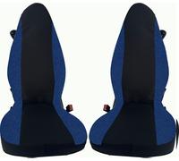 coprisedili per smart for two cotone nero/blu, su misura- made in italy