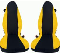 coprisedili per smart for two cotone nero/giallo, su misura- made in italy