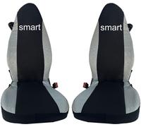 coprisedili per smart for two cotone nero/grigio, su misura- made in italy