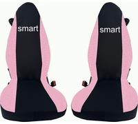 coprisedili per smart for two cotone nero/rosa, su misura- made in italy