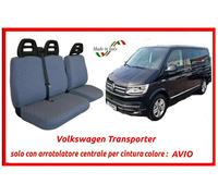 Coprisedili per Volkswagen Transporter con arrotolatore fodere trapuntate avio
