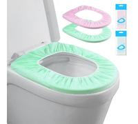 Coprisedili per WC elastici di grandi dimensioni, usa e getta, per viaggi, impermeabili, per bagno, adatti per WC di forma V/U/O/quadrata, confezionati singolarmente (set da 2 colori B)