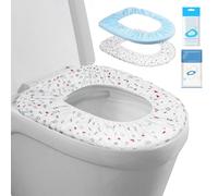 Coprisedili per WC elastici di grandi dimensioni, usa e getta, per viaggi, impermeabili, per bagno, adatti per WC di forma V/U/O/quadrata, confezionati singolarmente (set da 2 colori)